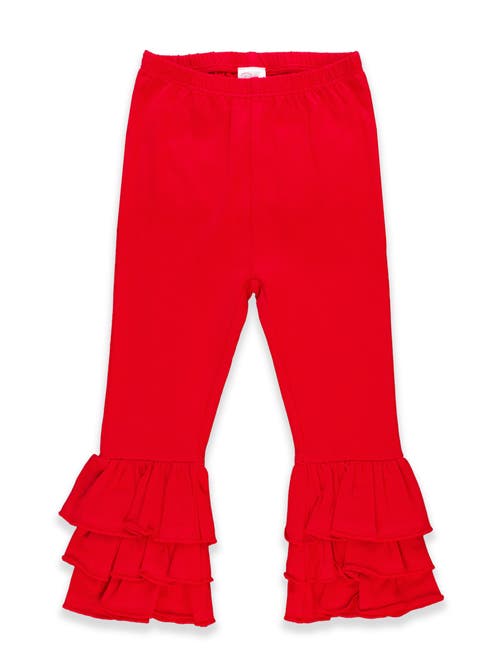 Shop Rufflebutts Girls Ruffle Flare Pants In Red