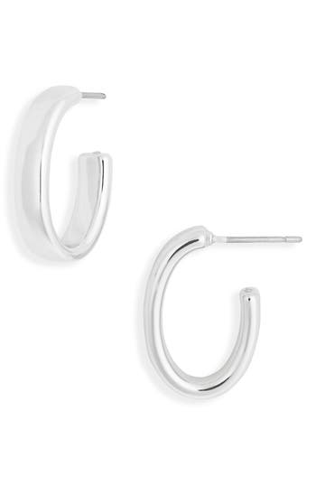 Nordstrom Rack Demi-fine Oval Hoop Earrings In Silver