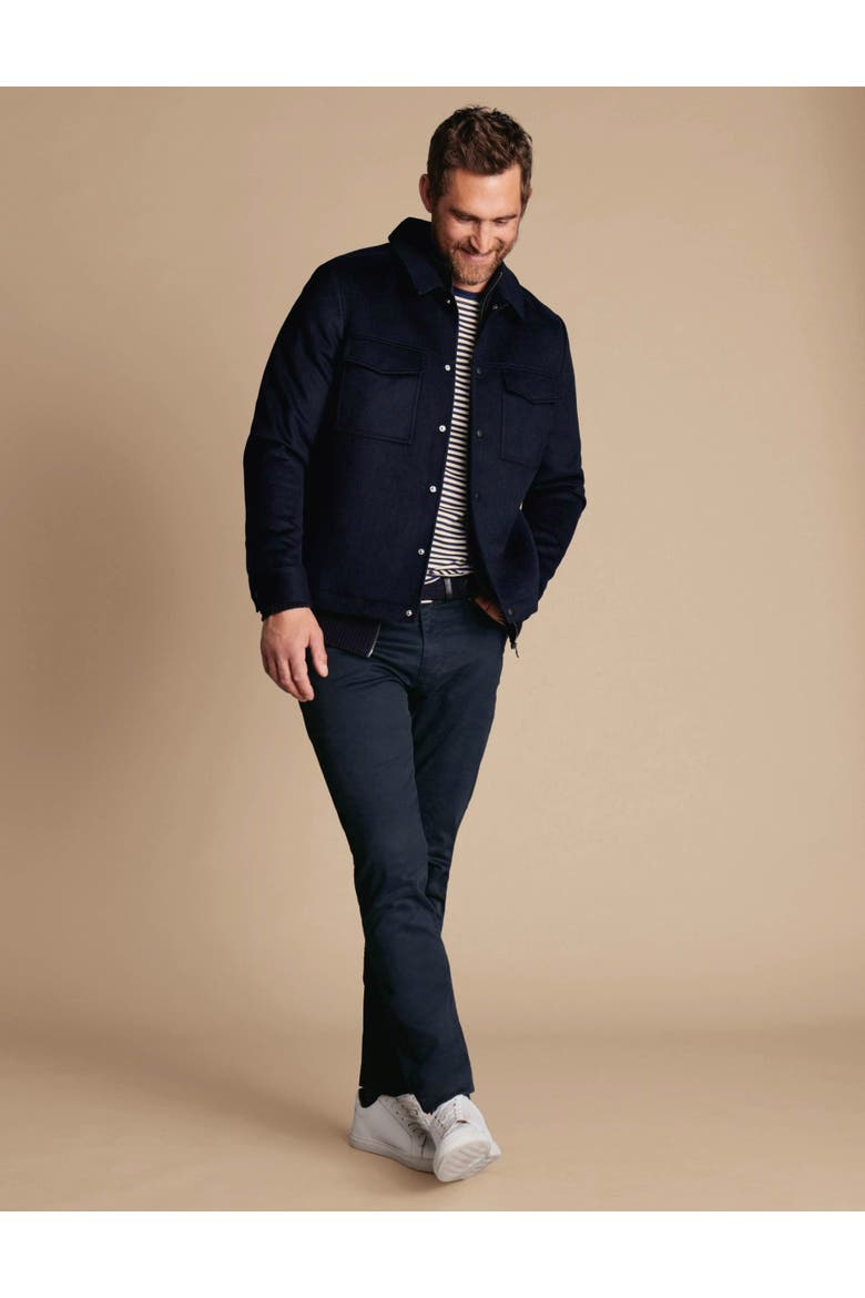 Pure Wool Harrington Jacket, Alternate, color, Navy
