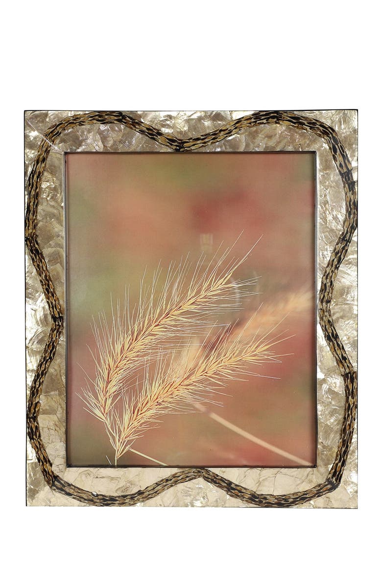 WILLOW ROW Inlaid Vervain & Goldtone Capiz Shell Large Picture Frame, Main, color,