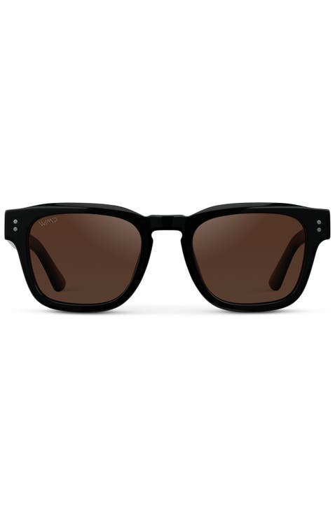 Wayne - 50mm Rectangular Polarized Sunglasses