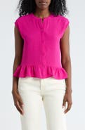 Bobeau Airflow Sleeveless Button-Up Top