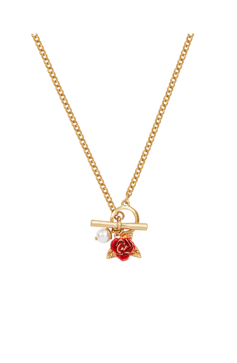 Fable England English Rose Pearl Gold Chain Necklace, Main, color, Gold