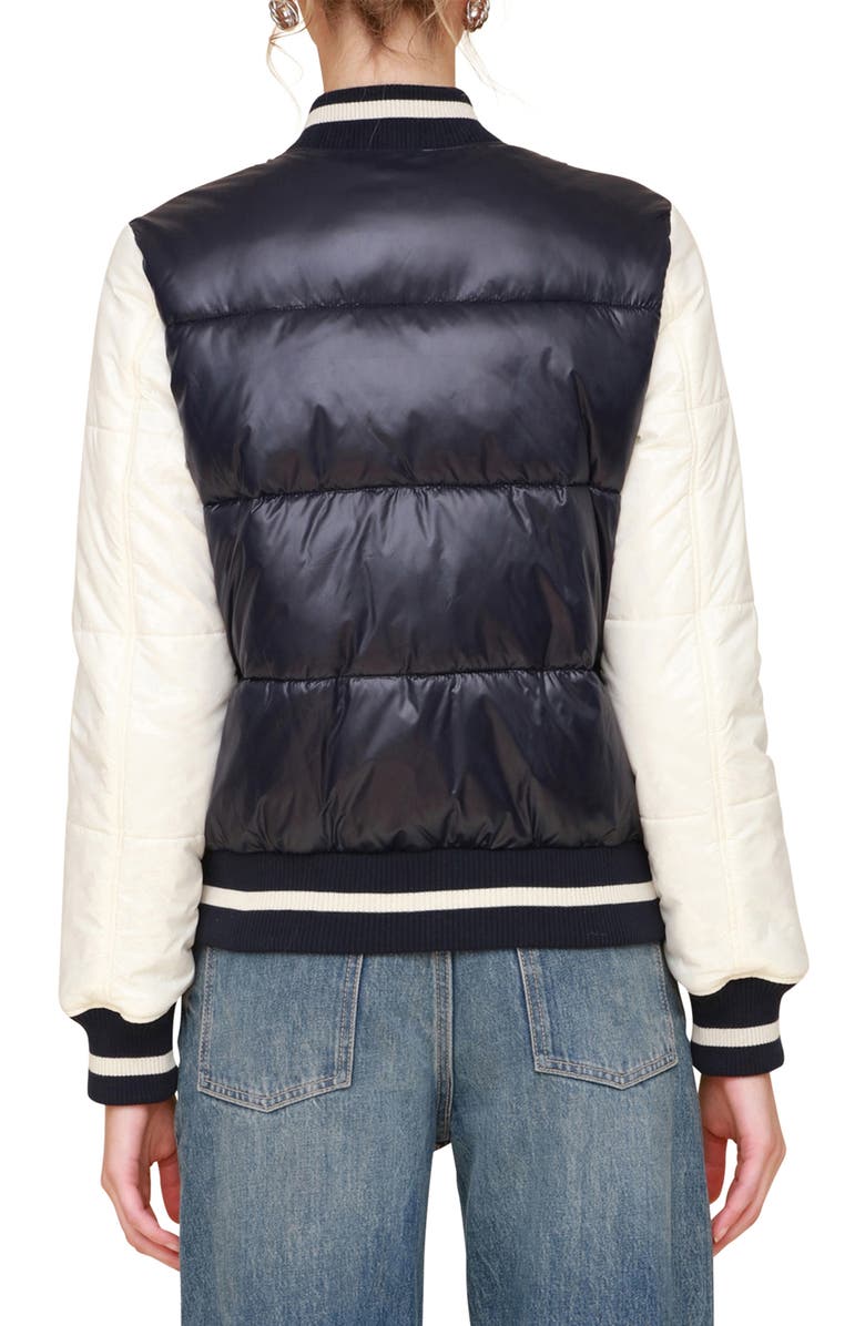 Avec Les Filles Quilted Water Resistant Varsity Bomber Jacket, Alternate, color, 
