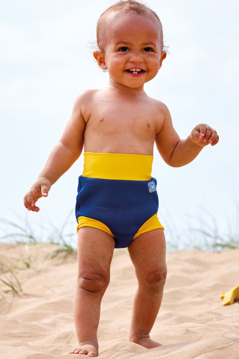 Happy Nappy™ Reusable Swim Diaper, Alternate, color, Navy/Yellow