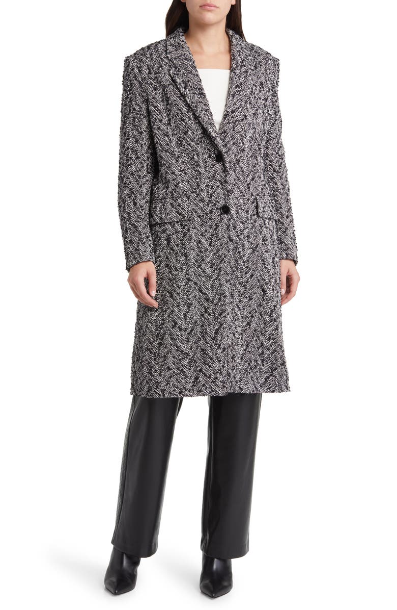 BOSS Catara Chevron Tweed Coat, Main, color, Open Misc