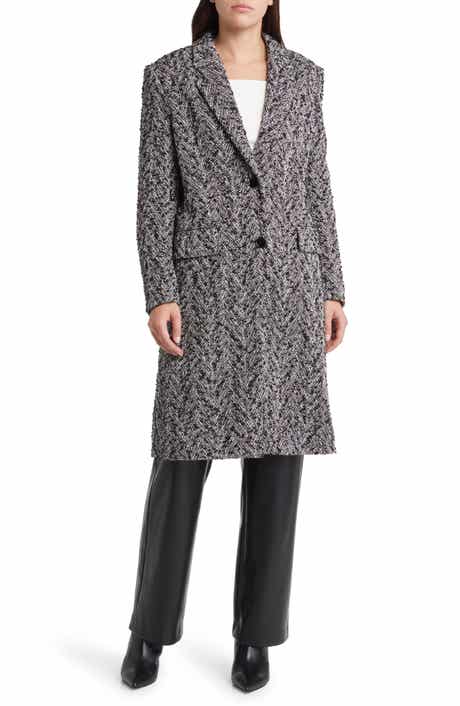 BOSS Catara Chevron Tweed Coat