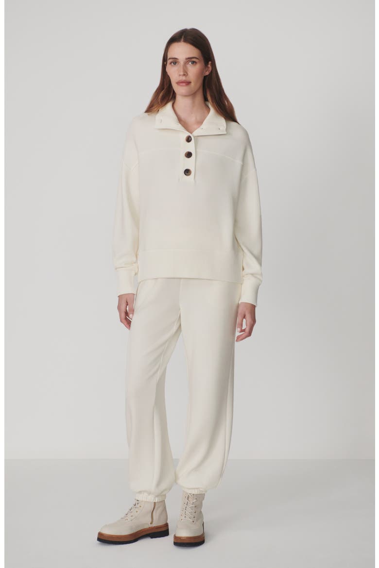 Bronya Button Placket Sweatshirt, Alternate, color, PRISTINE