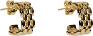 Argento Vivo Sterling Silver Panthera Wide Hoop Earrings
