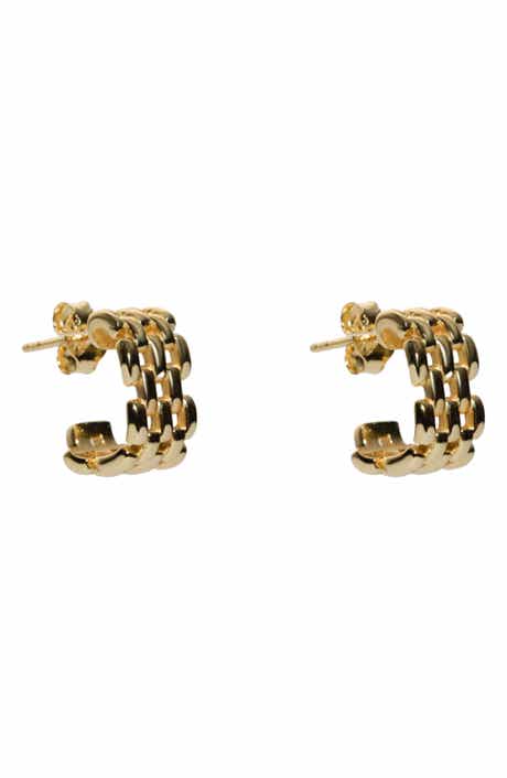 Argento Vivo Sterling Silver Panthera Wide Hoop Earrings