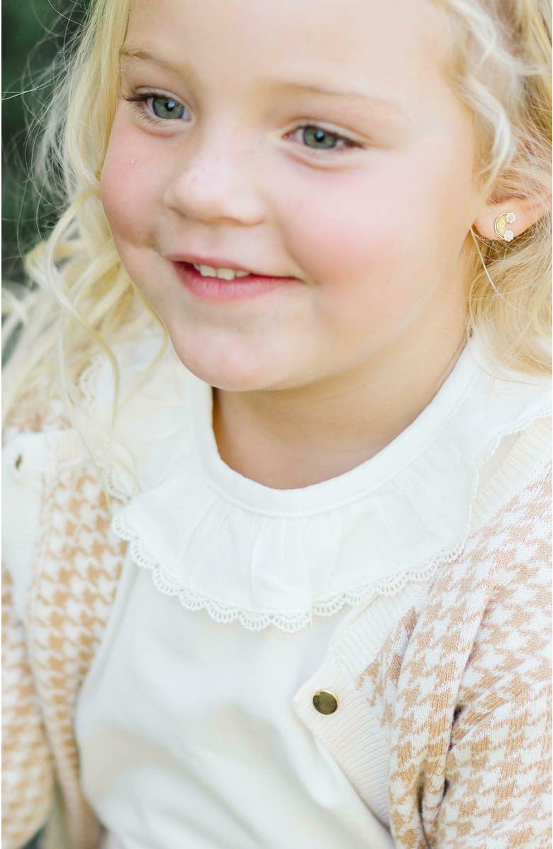 Hope & Henry Girls' Ruffle Neck Knit Top, Kids, Alternate, color, 