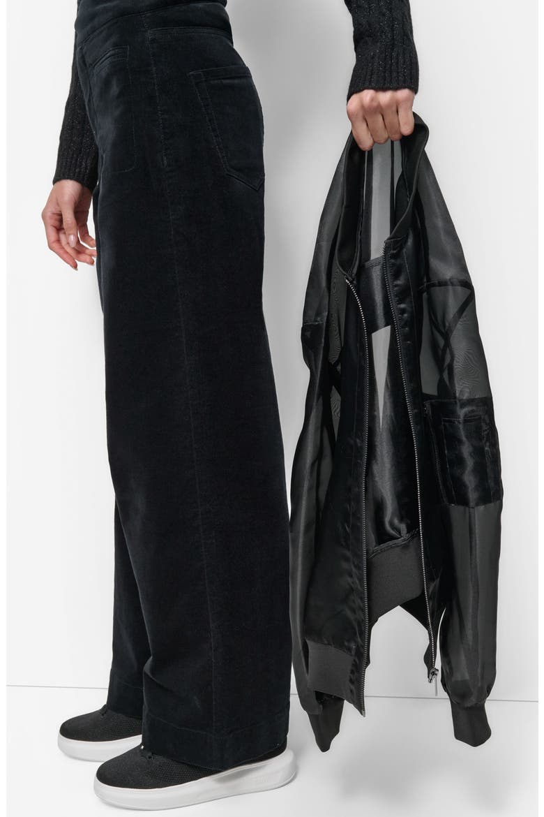 Oversize Organza Bomber Jacket, Alternate, color, BLACK