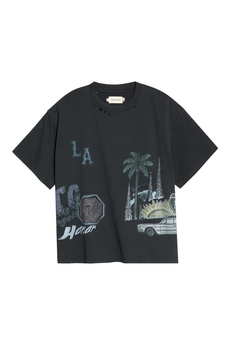 All Over Los Angeles Cotton Graphic T-Shirt, Main, color, BLACK