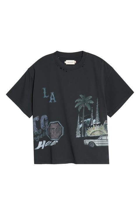 All Over Los Angeles Cotton Graphic T-Shirt