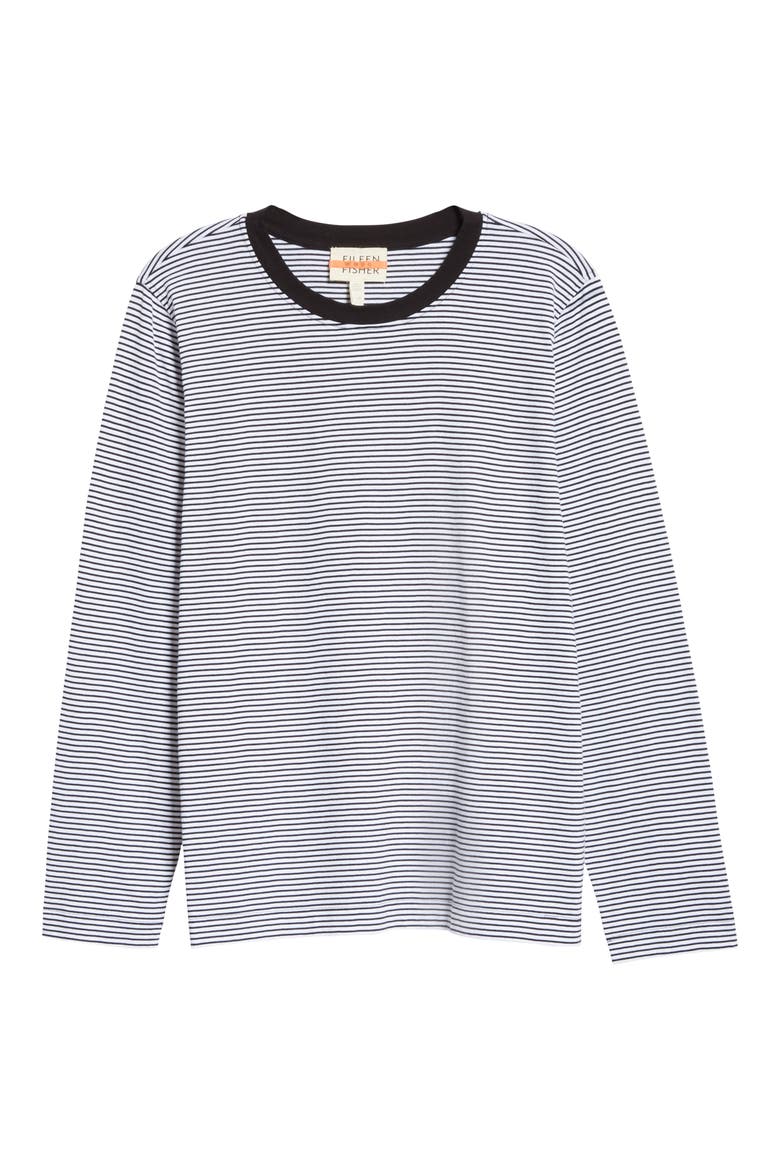 Slubby Organic Cotton Tee (Nordstrom Exclusive), Main, color, WHITE/ BLACK