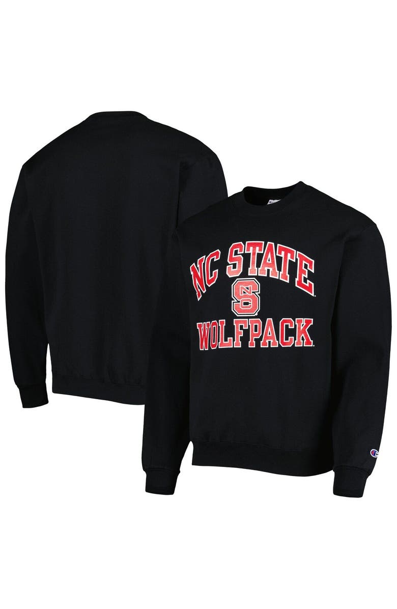 Champion Men's Champion Black NC State Wolfpack High Motor Pullover Sweatshirt, Main, color, Black