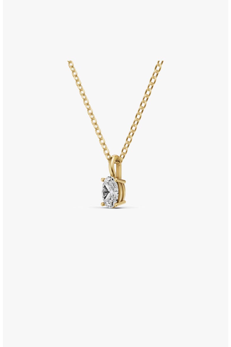 14K Gold 0.5 ct Lab Grown Oval Cut Diamond Solitaire Pendant, Alternate, color, Yellow Gold
