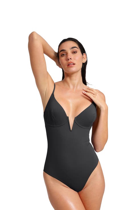 Shapewear Plunging V Slimming One-Piece Swimsuit