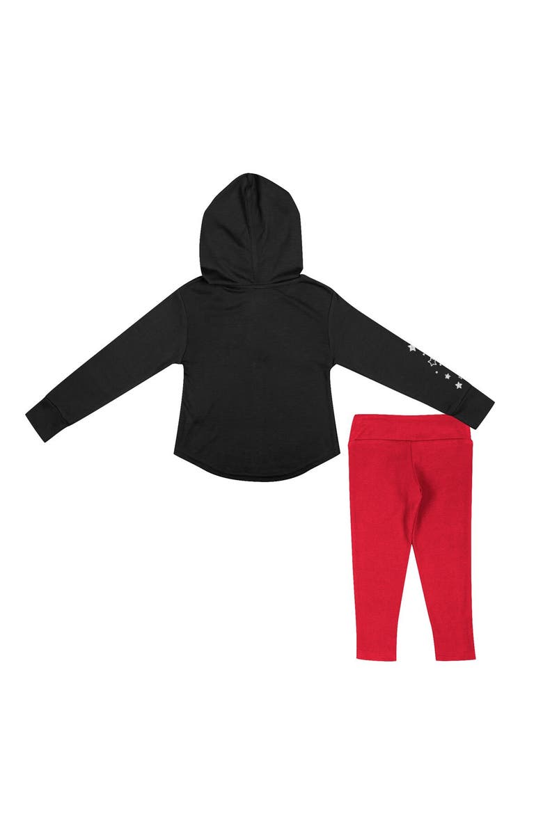 COLOSSEUM Girls Toddler Colosseum Black/Scarlet Nebraska Huskers Most Delightful Way Long Sleeve Hoodie T-Shirt & Leggings Set, Alternate, color, 