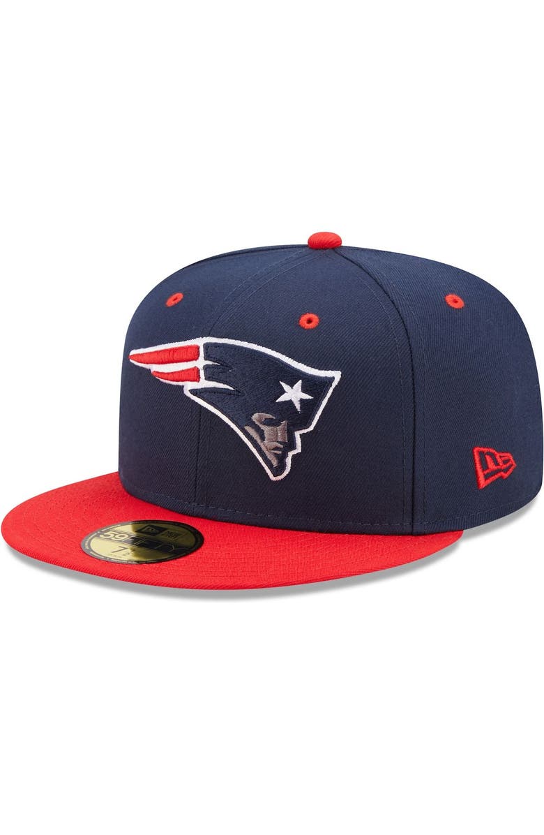 New Era Men's New Era Navy/Red New England Patriots Two-Tone Flipside 59FIFTY Fitted Hat, Main, color, 