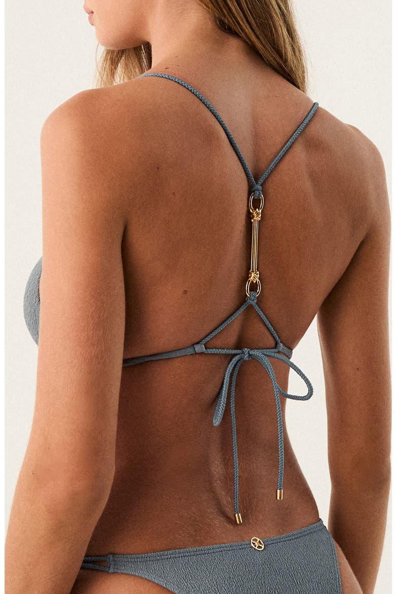 Nika T-Back Triangle Bikini Top, Alternate, color, GREY