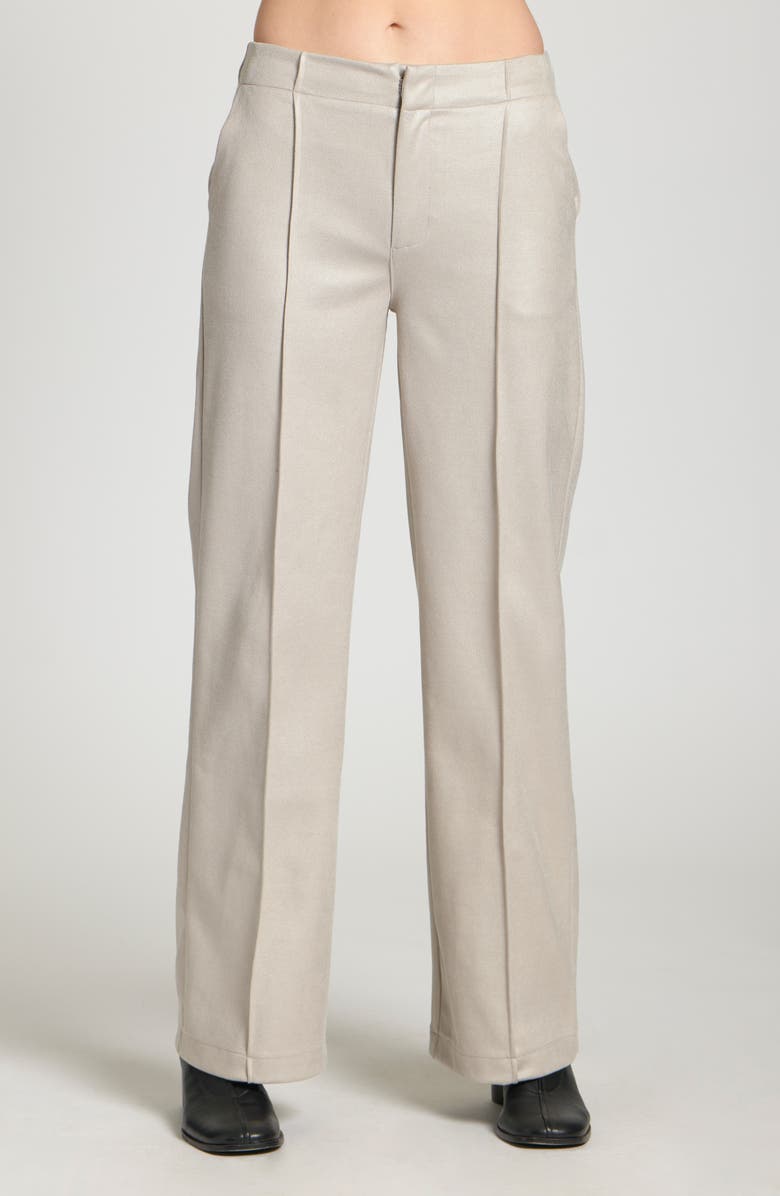 APNY Pintuck Wide Leg Pants, Main, color, Champagne
