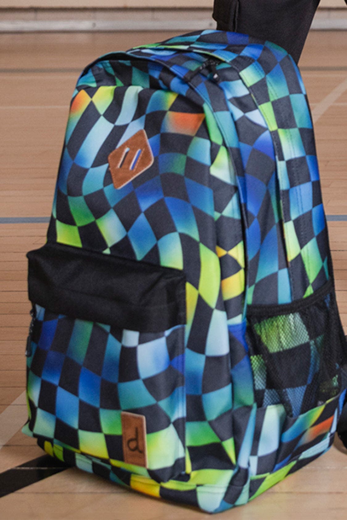 Checkered Practical Spacious Durable Backpack, Alternate, color, Blue Checkered Print