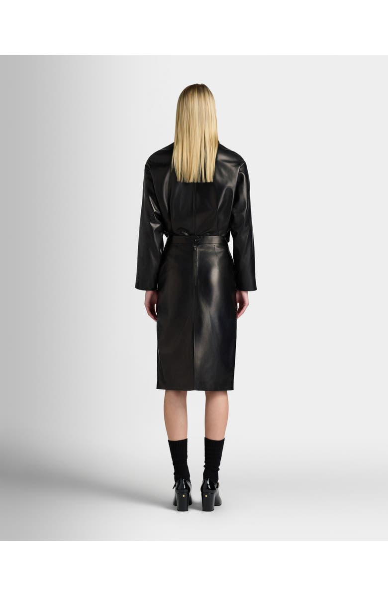 Bally Midi Skirt in Lamb Leather, Alternate, color, Black