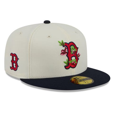 Men's New Era White/Navy Boston Red Sox Blossom 59FIFTY Fitted Hat