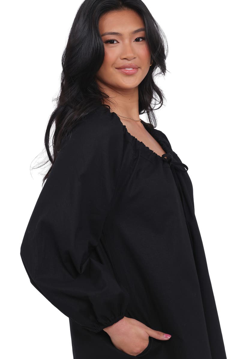 Petal & Pup Walker Long Sleeve Cotton & Linen Minidress, Alternate, color, 