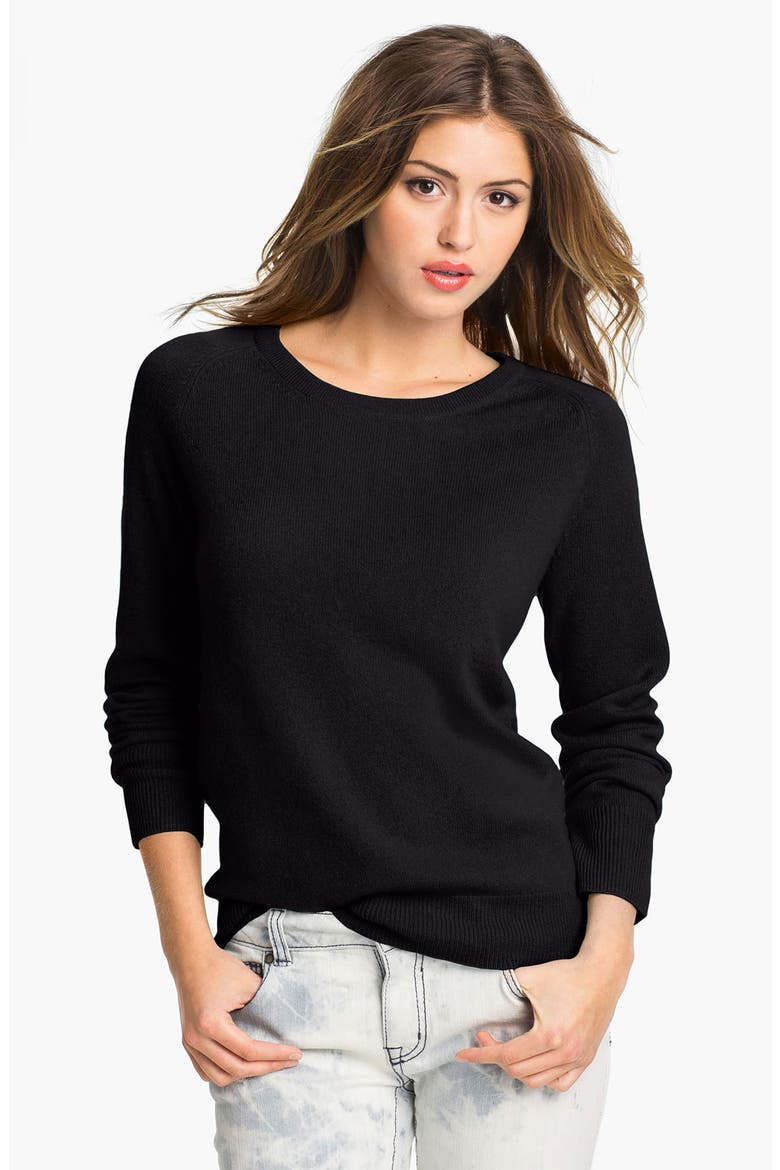 Crewneck Cashmere Sweater, Main, color, BLACK