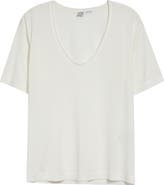 TOTEME Organic Cotton & Silk Scoop Neck T-Shirt