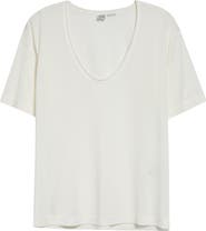 TOTEME Organic Cotton & Silk Scoop Neck T-Shirt