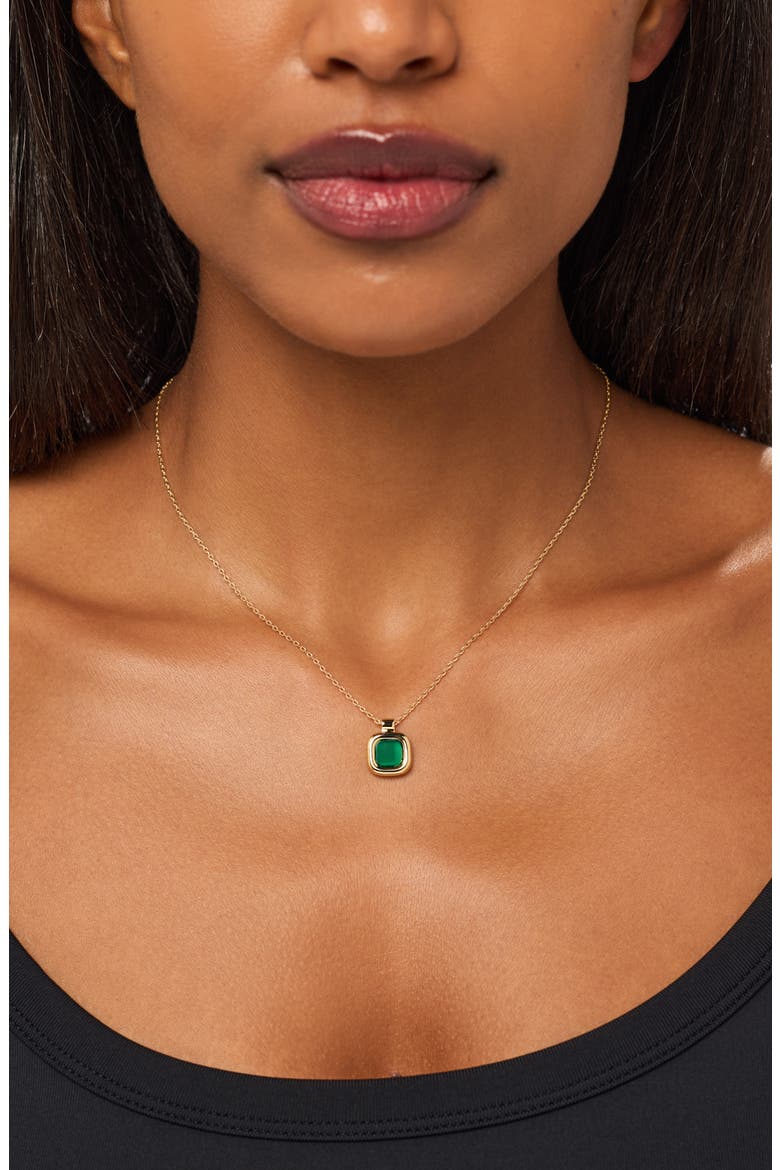 Clara Pendant Necklace, Alternate, color, GOLD / GREEN