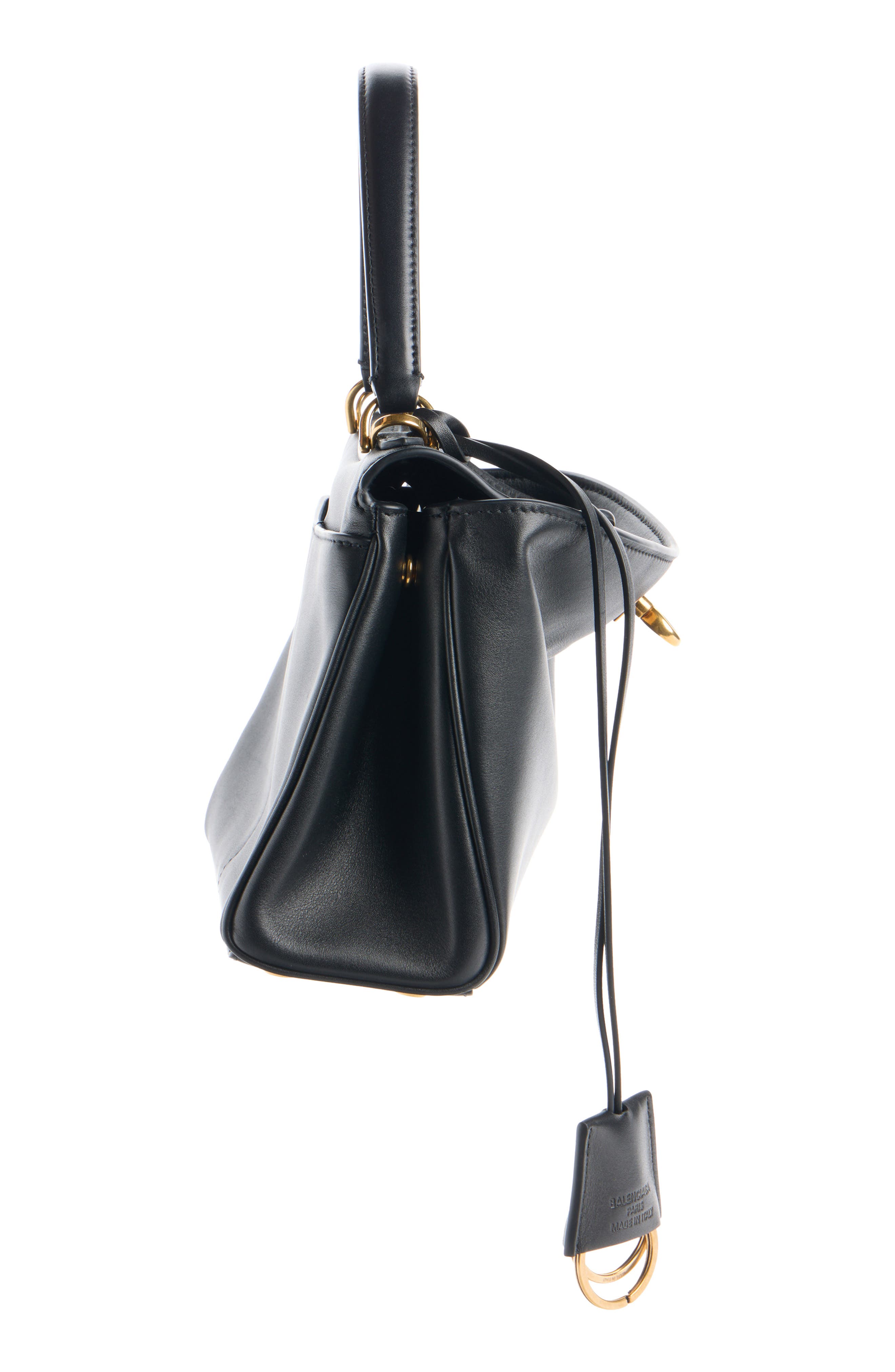 Balenciaga Small Rodeo Leather Hobo Bag, Alternate, color, 1000 Black