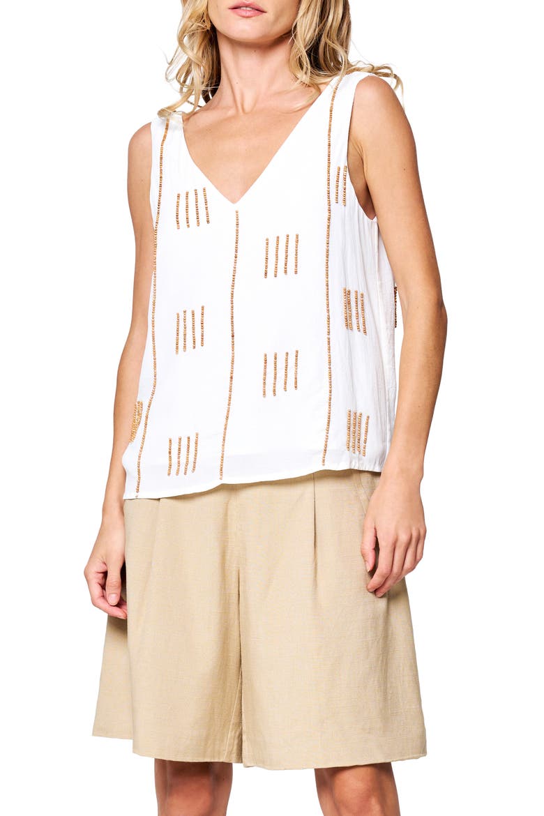 Kelly Embellished Tank, Alternate, color, CREAM