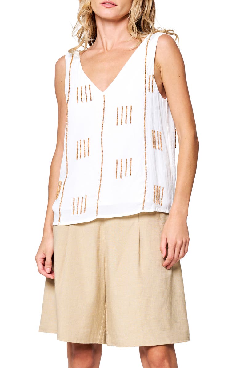 CIEBON Kelly Embellished Tank, Alternate, color, Cream