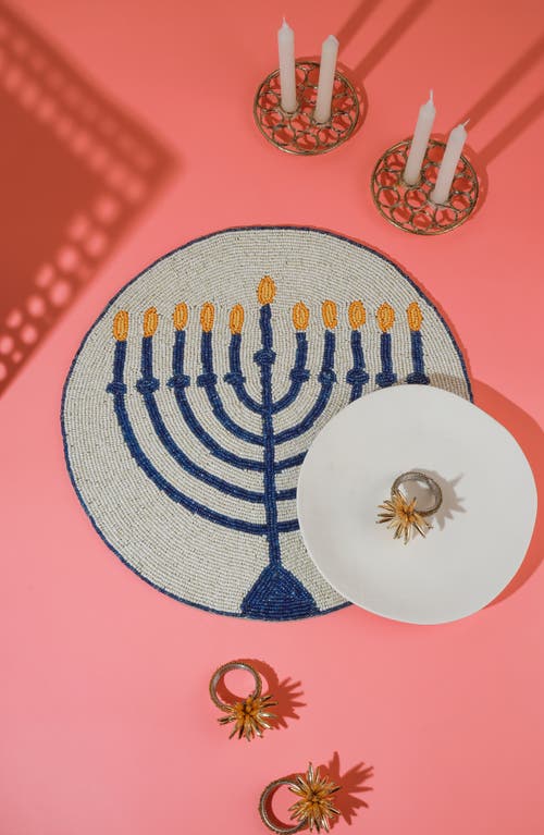 Tiramisu The Chanukah Frost Beaded Placemat In Blue