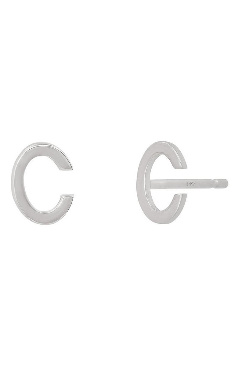 BYCHARI Large Initial Stud Earrings, Main, color,