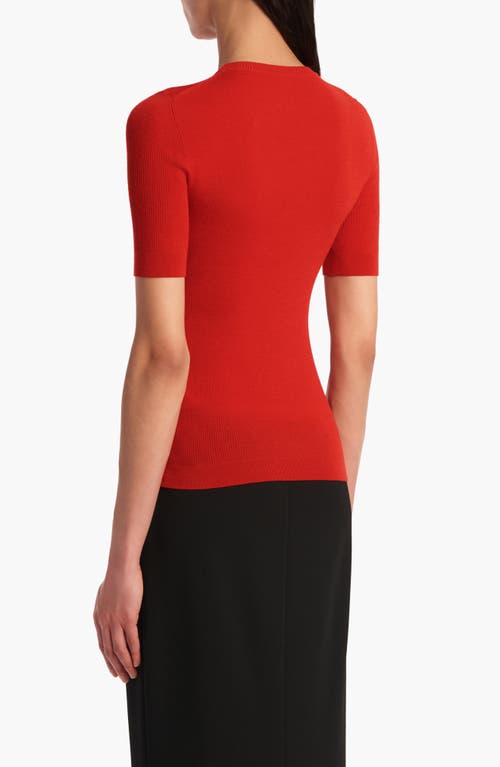 Khaite Celina Merino Wool Blend Rib Sweater In Red