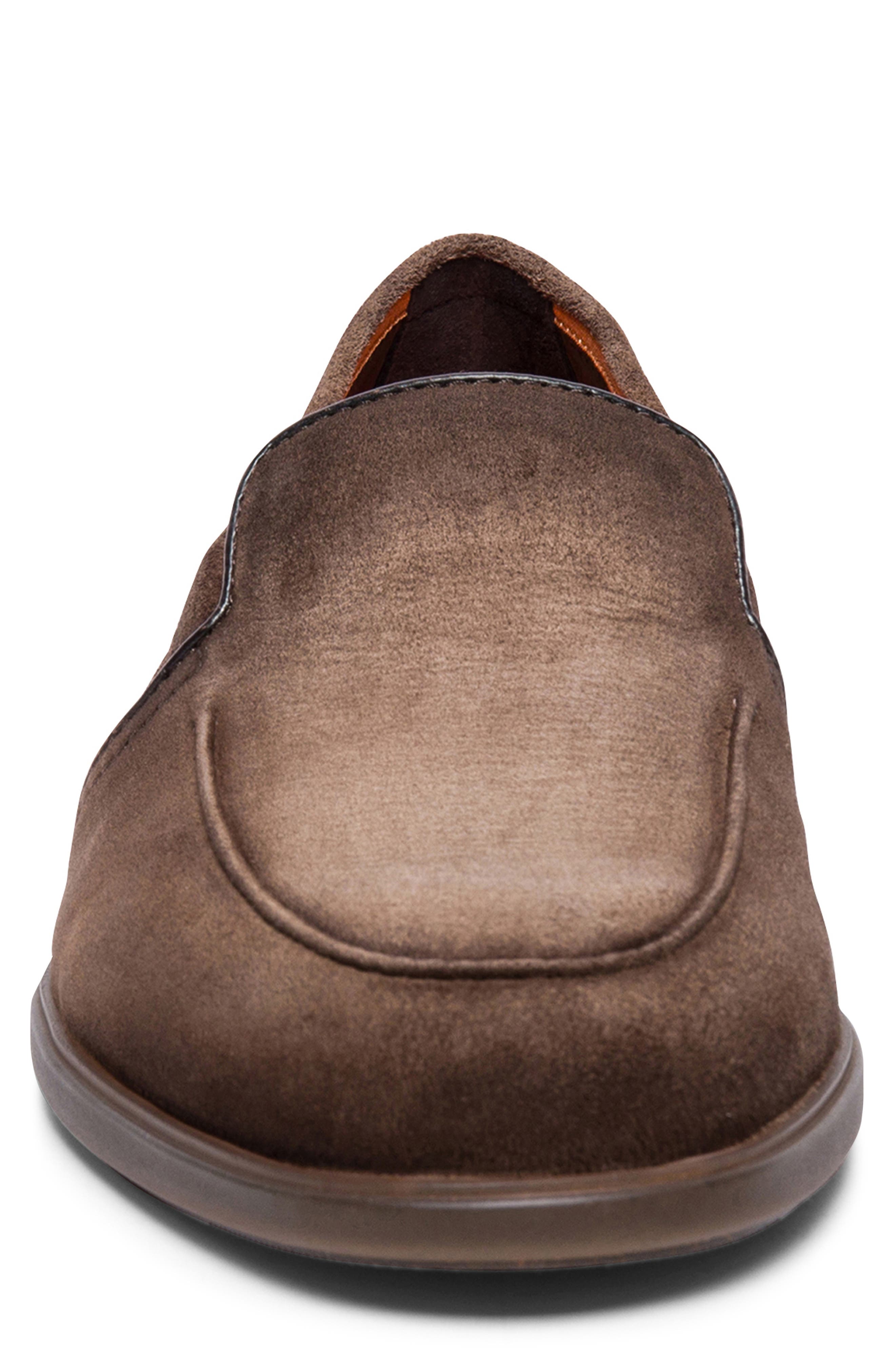 Santoni Suede Apron Toe Loafer, Alternate, color, 