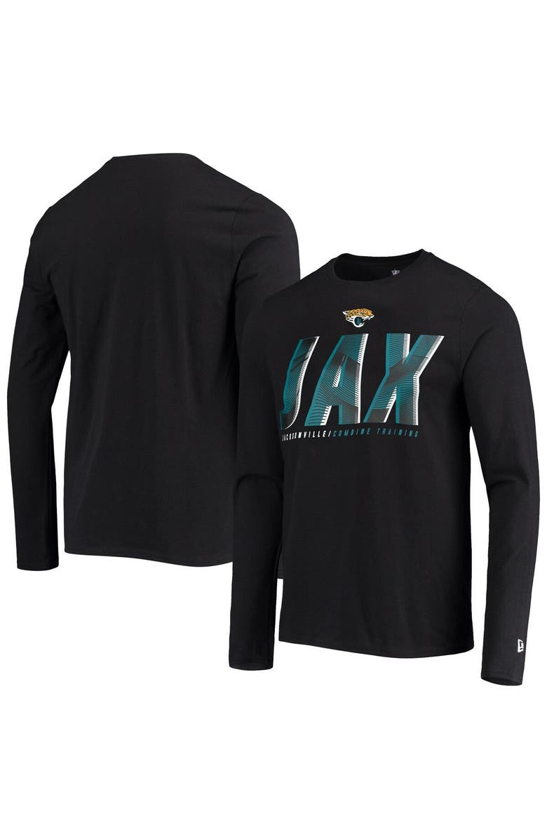 New Era Men's New Era Black Jacksonville Jaguars Combine Authentic Static Abbreviation Long Sleeve T-Shirt, Main, color,