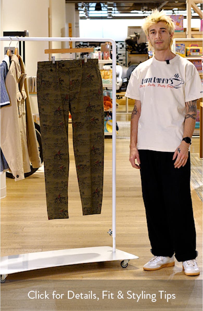 Heritage Print Flat Front Stretch Cotton Chinos, sales video thumbnail