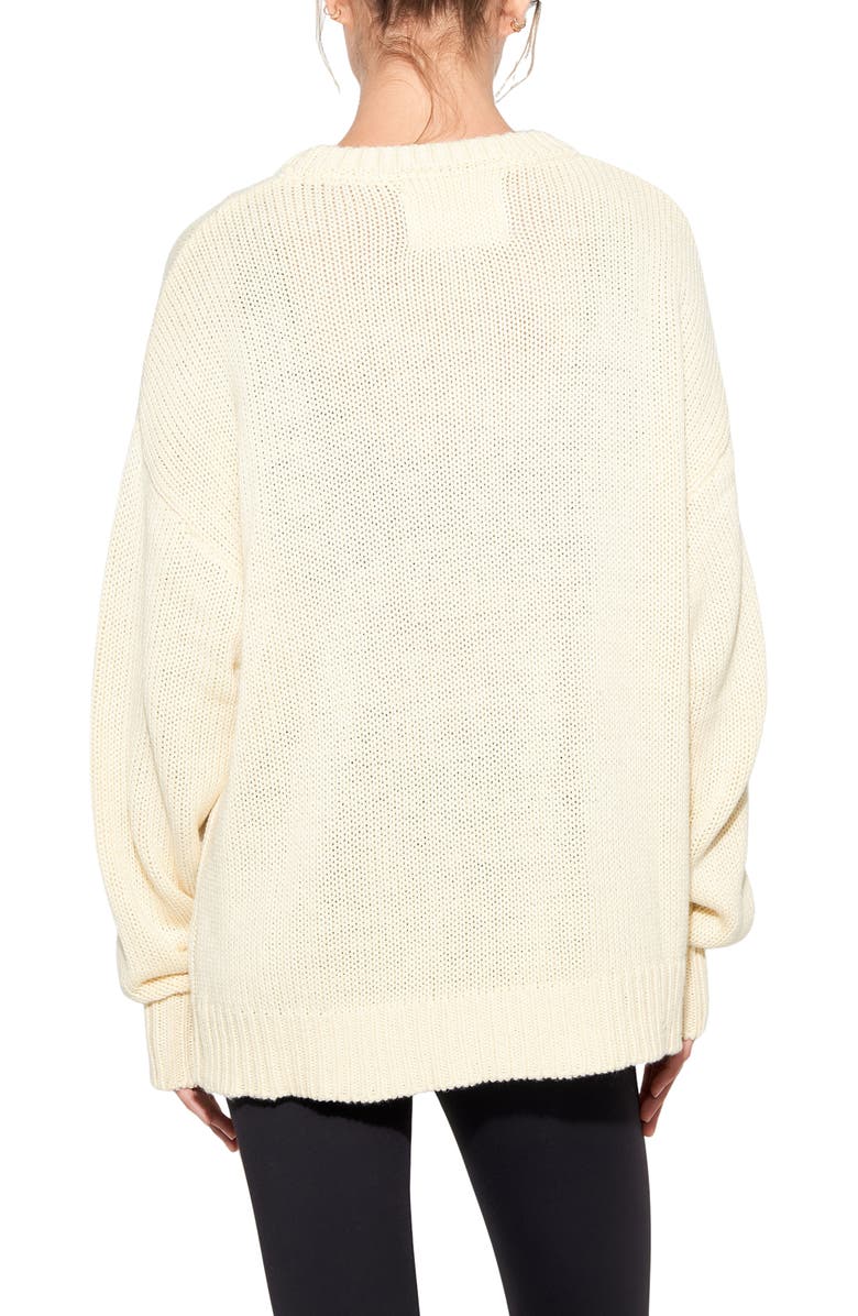 Spiritual Gangster Love Mantra Cotton & Cashmere Graphic Sweater, Alternate, color, 