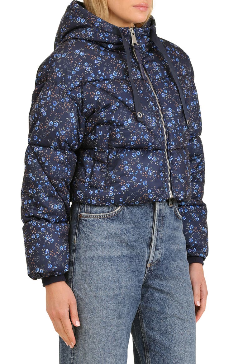 Cropped Hooded Puffer Coat, Alternate, color, AUTUMN DITSY