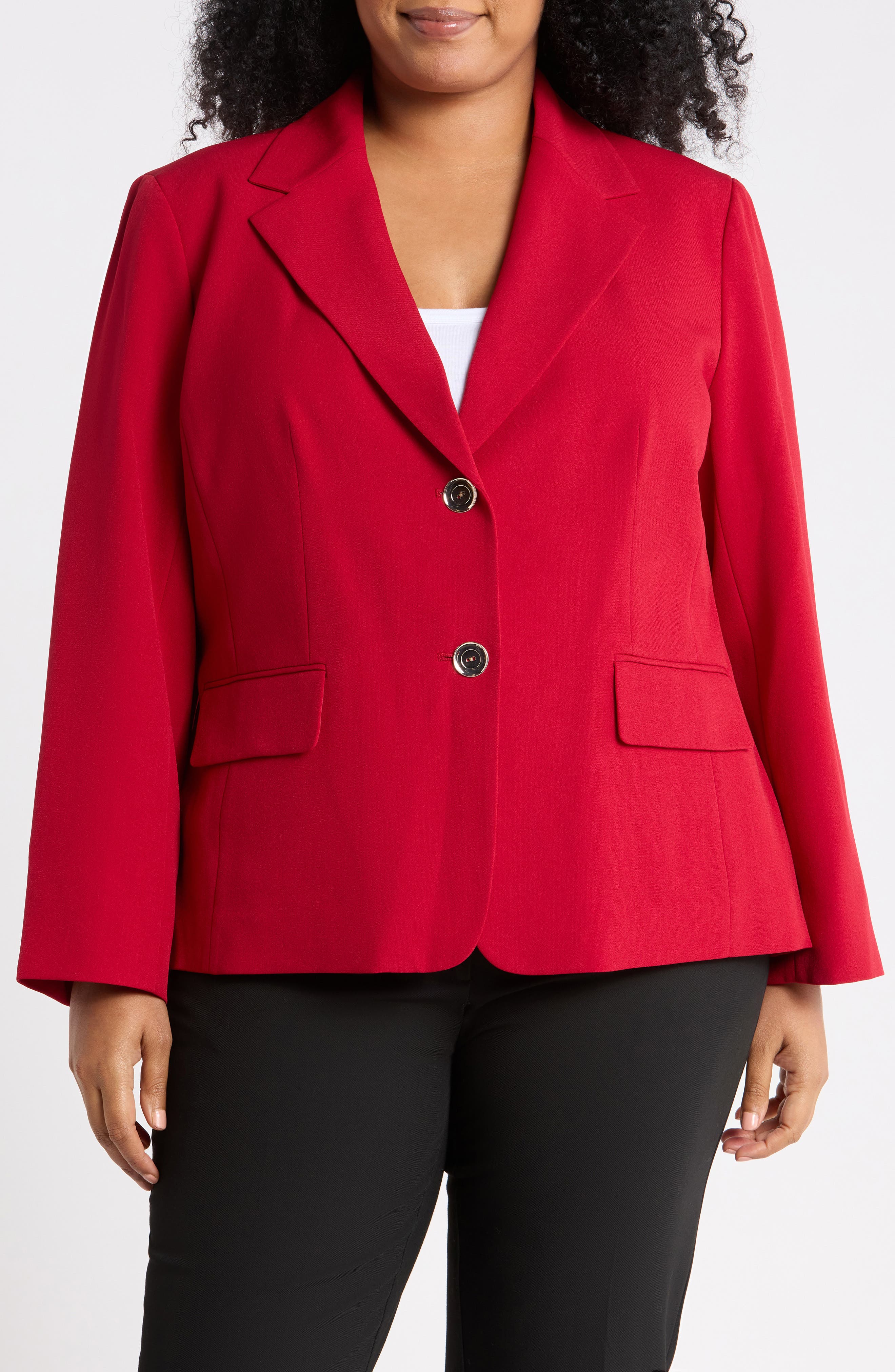 Two-Button Notch Collar Blazer