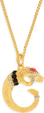 Kenneth Jay Lane Ram Head Pendant Necklace