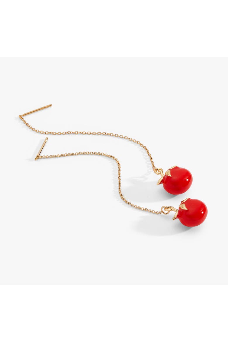 Farmers' Market Tomato Threader Earrings, Alternate, color, Gold