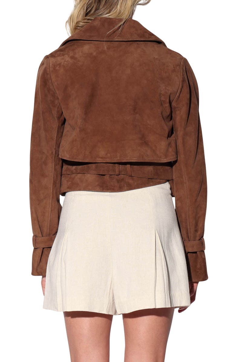 Walter Baker Rexa Suede Short Trench Jacket, Alternate, color, Chestnut Suede