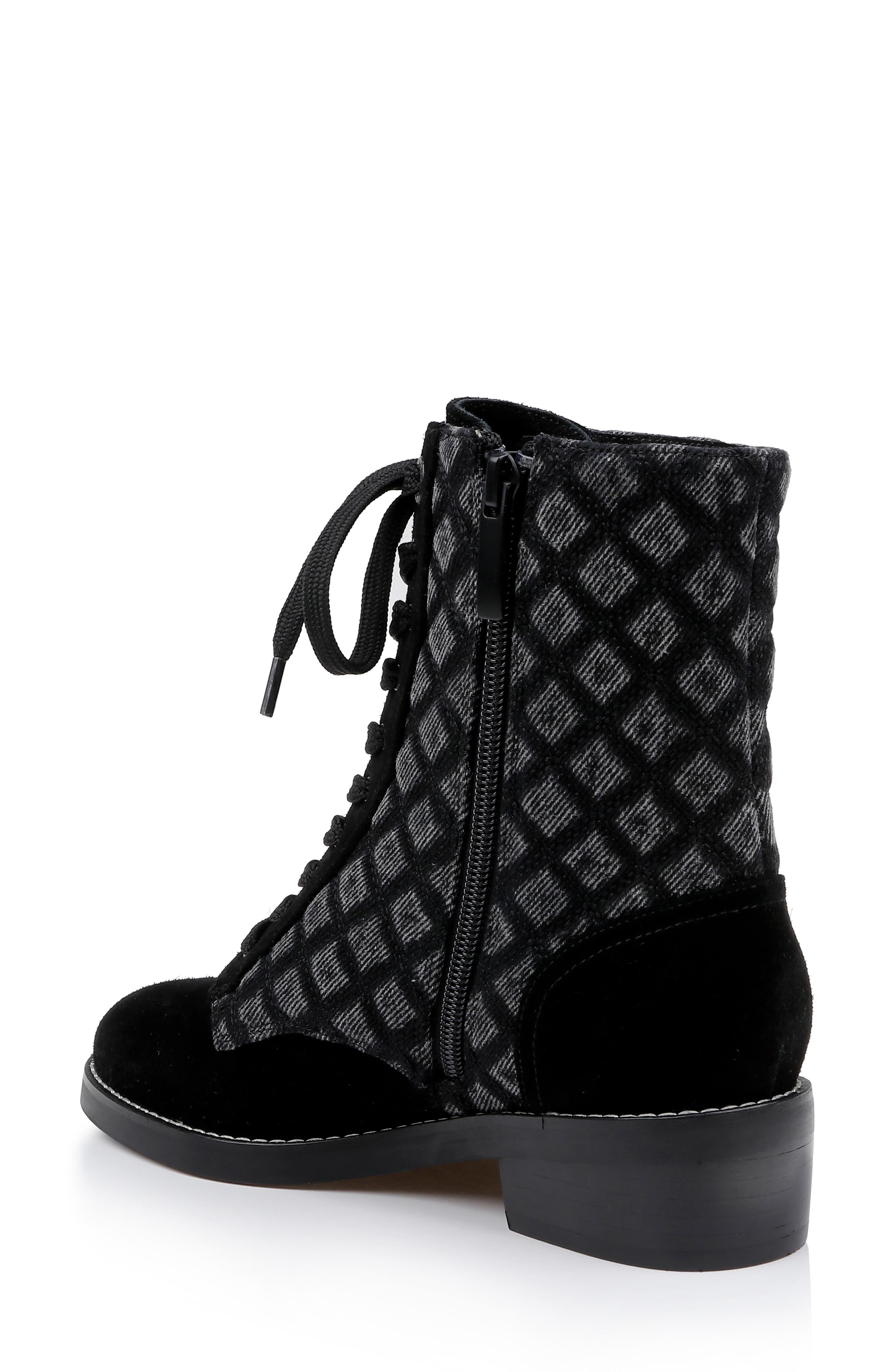 L'AGENCE Desiree Quilted Boot, Alternate, color, Black Denim